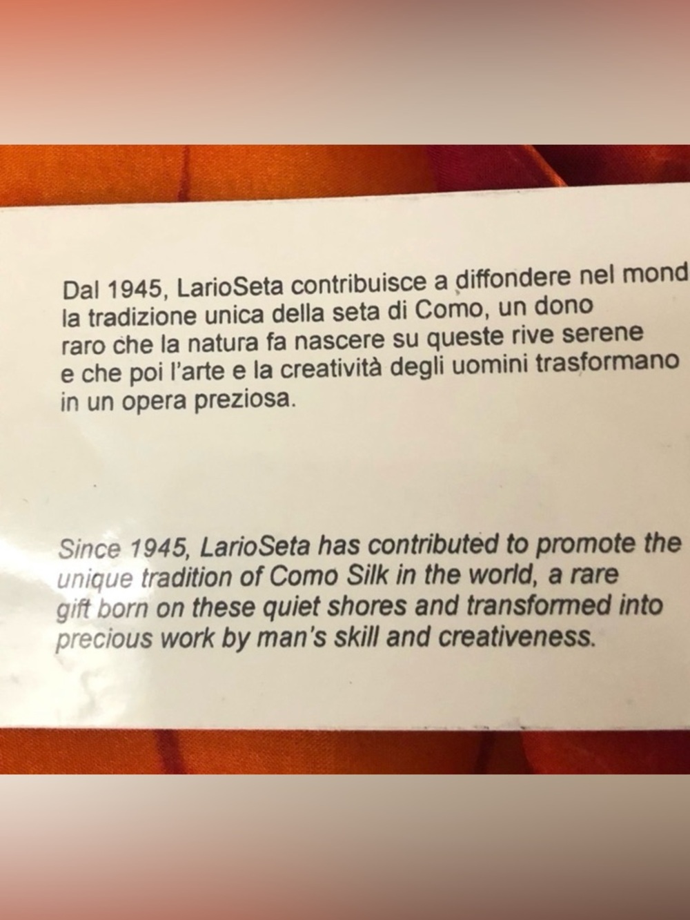 Larioseta Italian Silk Scarf Sacral Root Chakra - Picture 9 of 9
